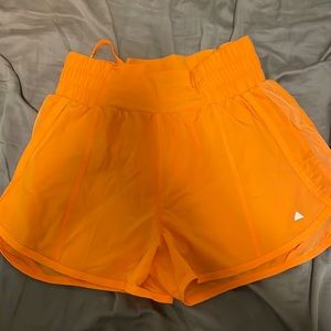 Orange high waisted Running Shorts